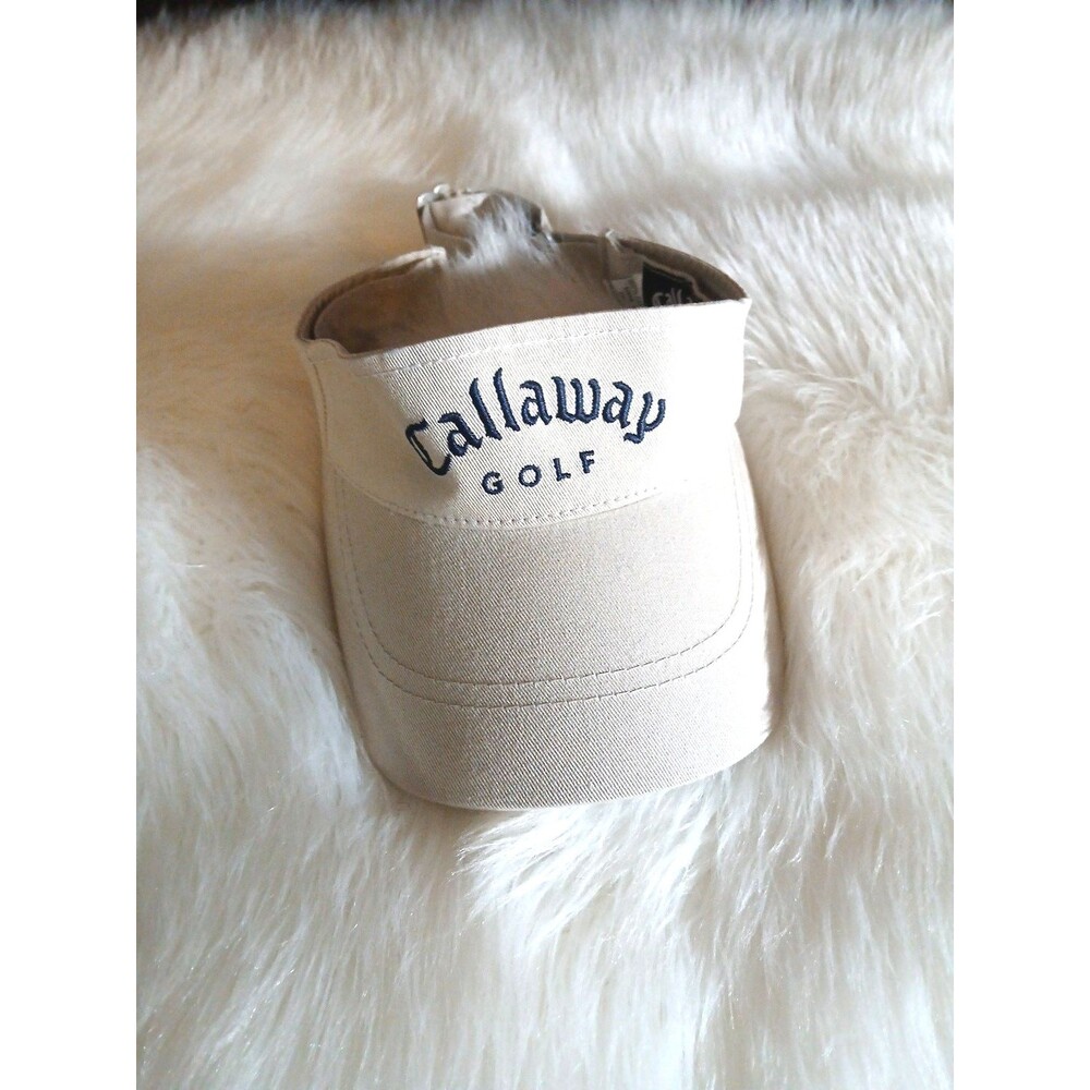 Callaway Golf Visor with Adjustable Strap 100% Cotton Beige/Navy